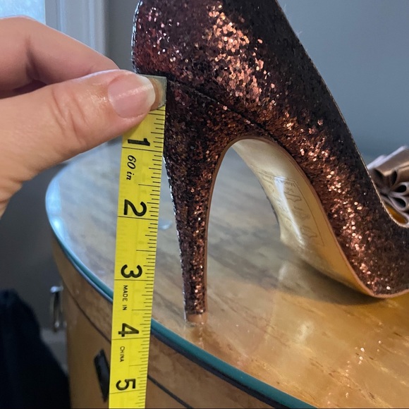 TED BAKER {7} Pumps Copper Sparkly Glitter Bow - Picture 13 of 13